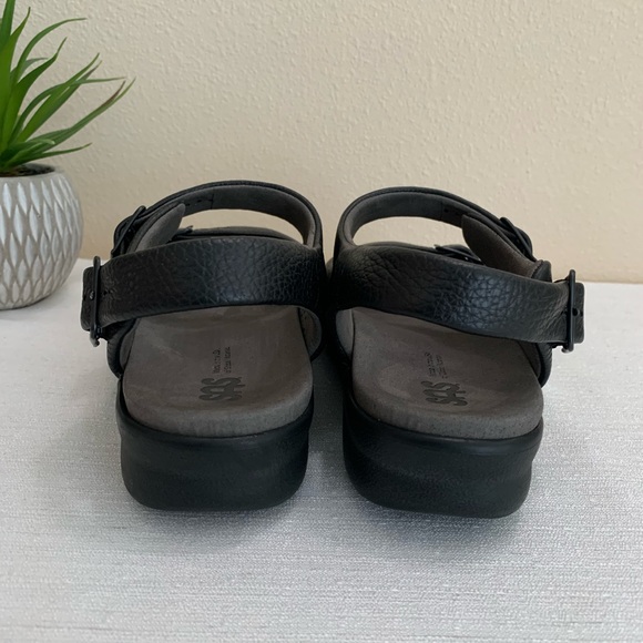 SAS Black Leather Relaxed Heel Strap Sandals Woman’s 11.5N(Narrow) - Picture 11 of 13